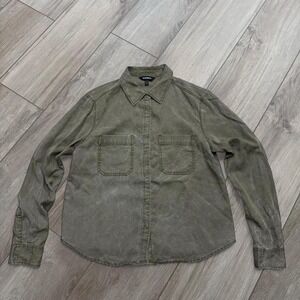 Express olive green button-up shirt Size small
